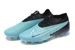 Бутсы Nike Phantom GX Elite FG (Черный+голубой)