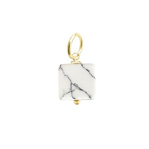 Подвеска Куб из камня ( howlite )