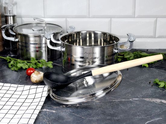 Набор кастрюль 4 предмета 1,7 л; 2,4 л. Kamille KM 5860 из нержавеющей стали