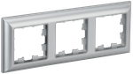 BRITE Рамка 3-местная РУ-3-Бр алюминий/алюминий IEK