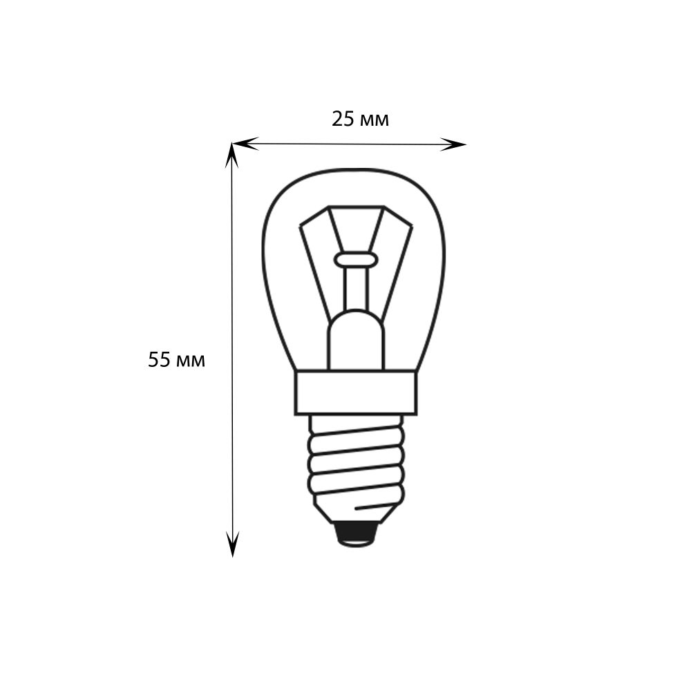 IL-F25-CL-15-E14 Лампа накаливания для холодильников. Картонная упаковка