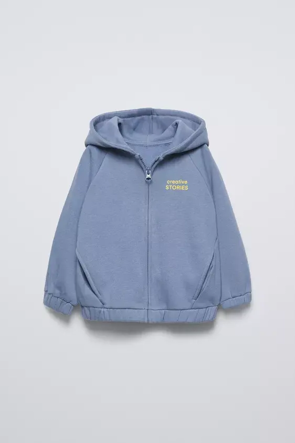 ZARA ХУДИ С НАДПИСЬЮ, СТАЛЬНОЙ СИНИЙ