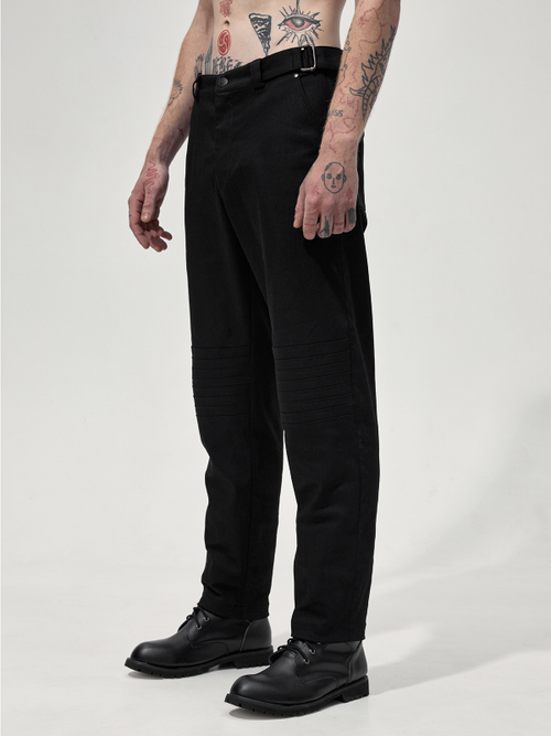 Брюки со вставкой "Коленца". Черные