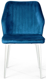 Стул Berg, бархат  синий 29 / белый конус