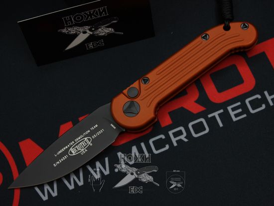Складной нож Microtech LUDT MT/135-1OR c клинком из стали Böhler M390 Microclean®, рукоять алюминий