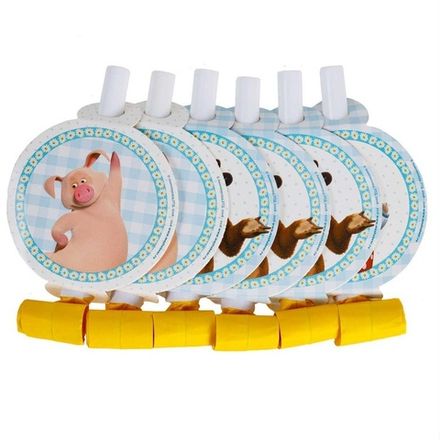 Языки-гудки "Маша и Медведь в ромашках" 6 шт