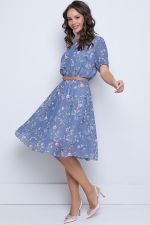 Платье Стильный шифон (блу) Diolche (Акция)