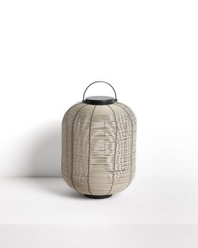 Портативная светодиодная настольная лампа Saranella из светло-серого искусственного ротанга