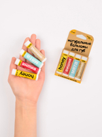 "Вишневый Набор" Натуральные бальзамы для губ с пчелиным воском 4 шт.