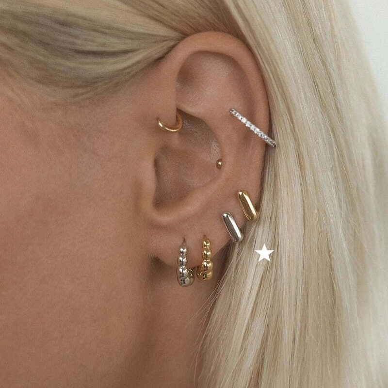 Серьги-кольца Мини Арт-Деко – Серебро