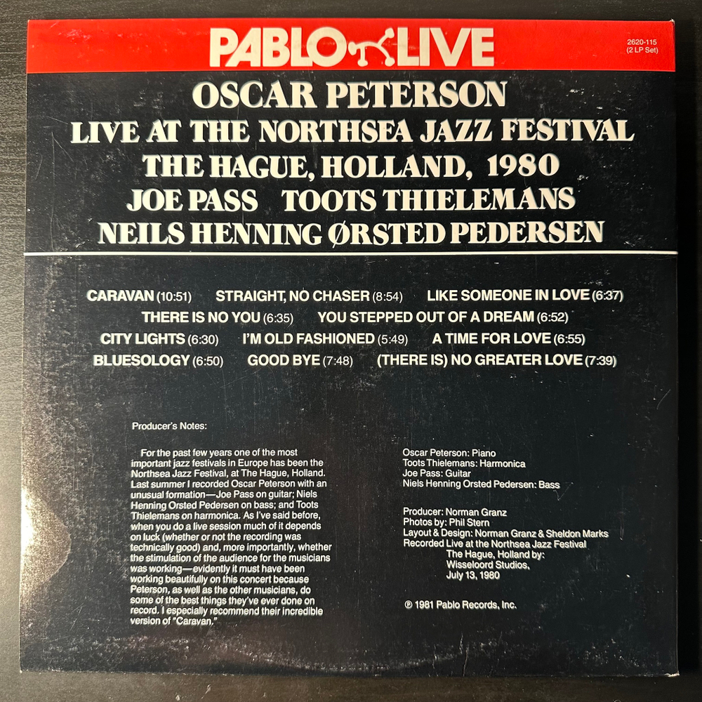 Oscar Peterson ‎– Live At The Northsea Jazz Festival, The Hague, Holland, 1980 2LP (США 1980г.)