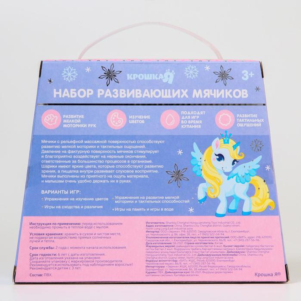 6253470 Подарочный набор развивающих мячиков «Сумочка» 4 шт.