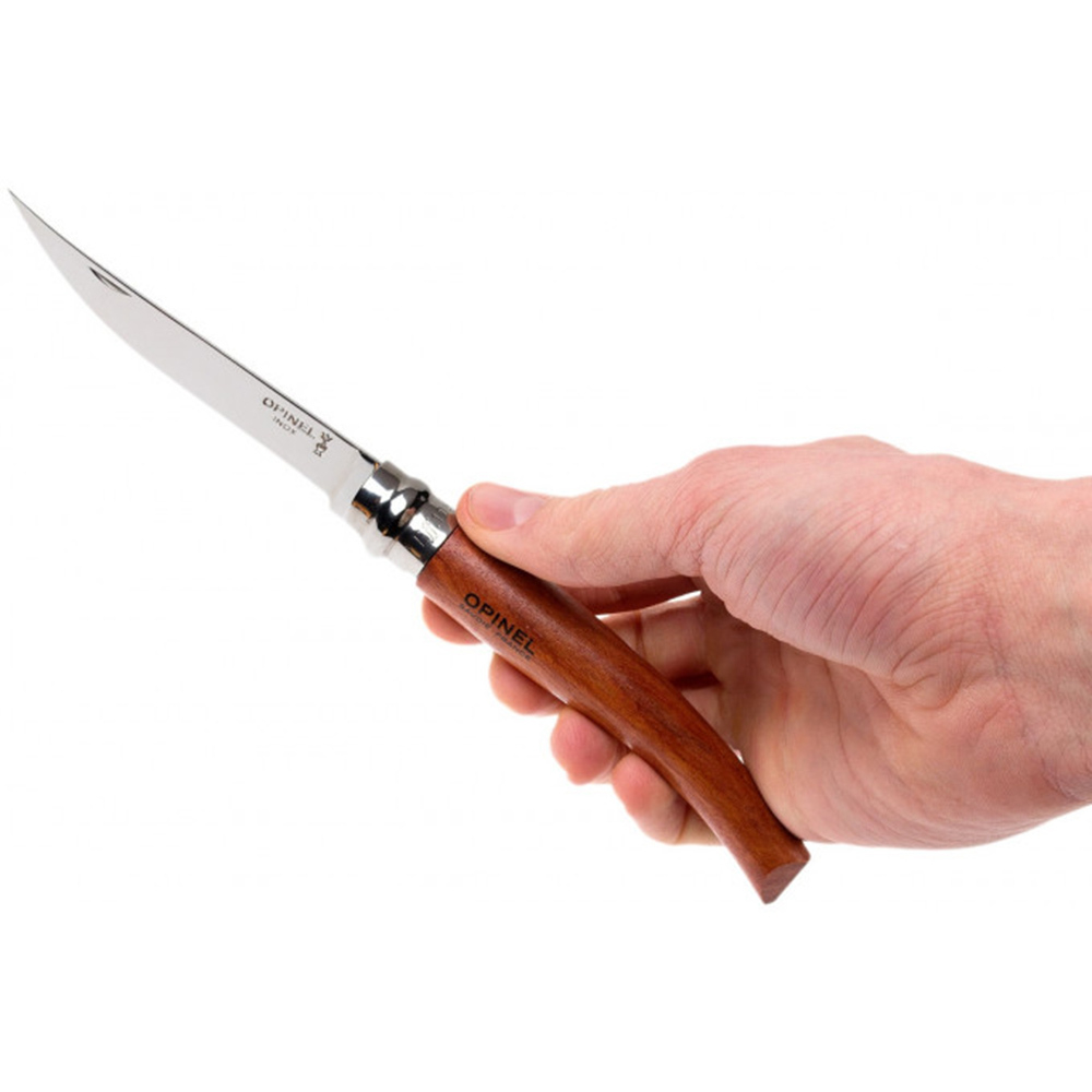 Нож филейный Opinel №10, нержавеющая сталь, рукоять бубинга, 000013