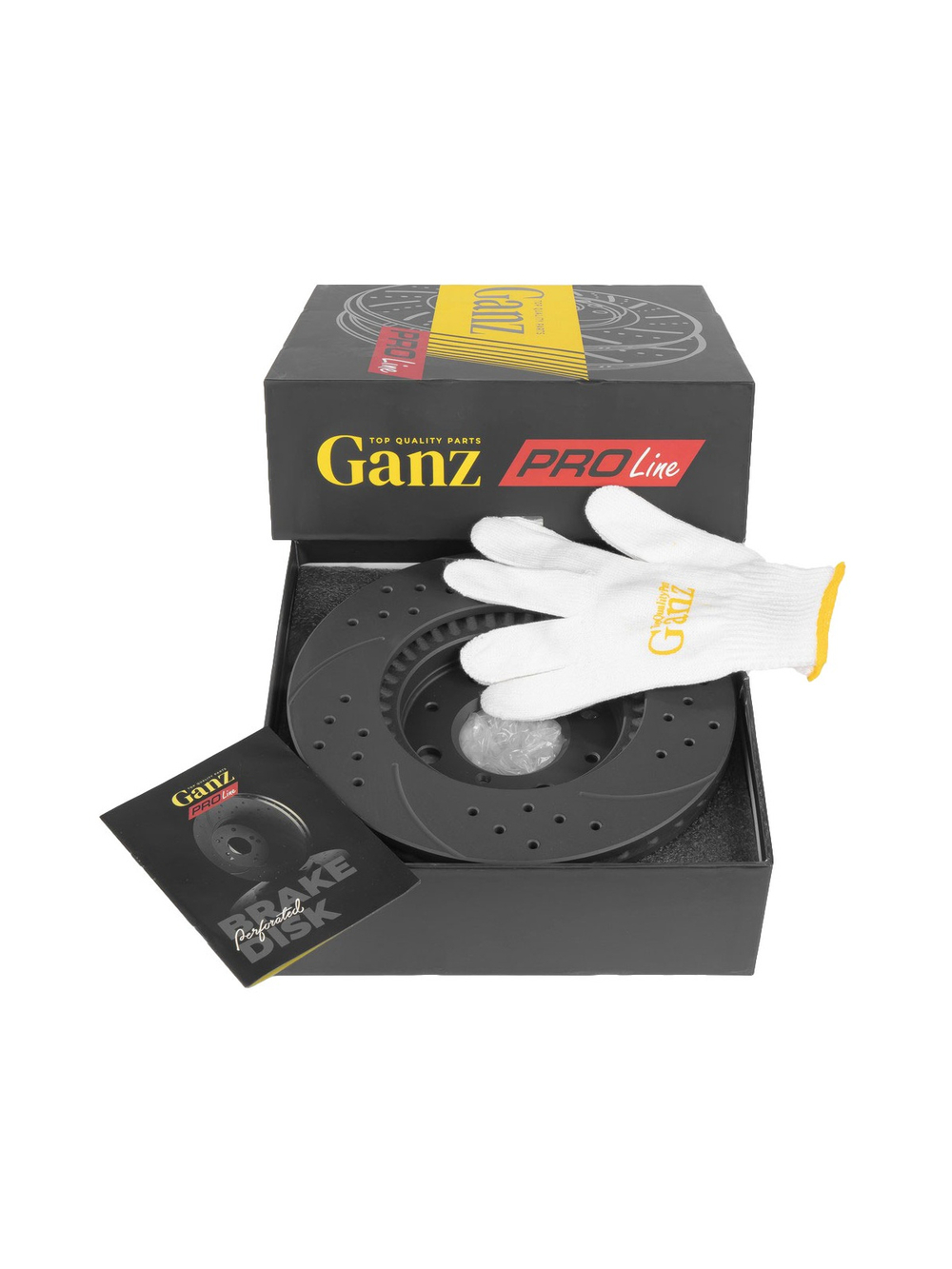 Диск тормозной передний перфорированный PRO-LINE с покрытием комплект OPEL AGILA 1.0-1.3 07->/SUZUKI SWIFT 1.3-> GANZ GIJ06176S