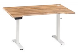 Компьютерный стол Маркос с механизмом подъема 140х80х75 белый / вотан дуб