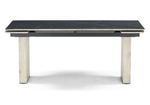 Керамический стол Woodville Бернардо 180x90 черный мрамор, дуб монтана