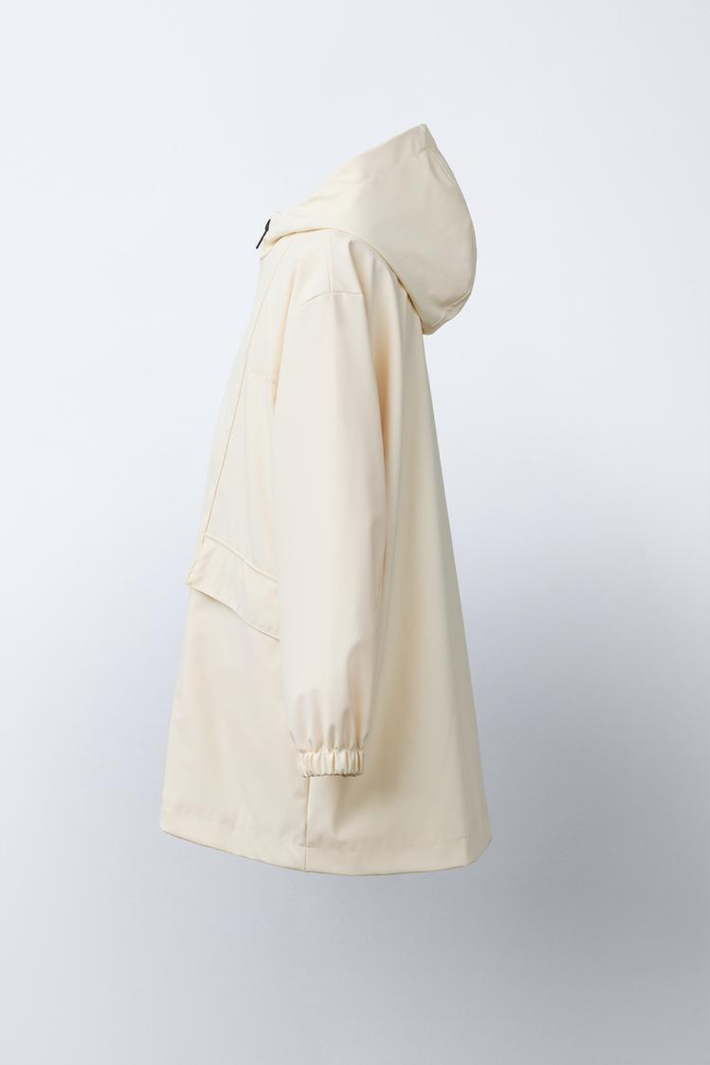 ZARA ПРОРЕЗИНЕННАЯ КУРТКА С КАПЮШОНОМ WATER REPELLENT, ЦВЕТ СЛИВОЧНОГО МАСЛА