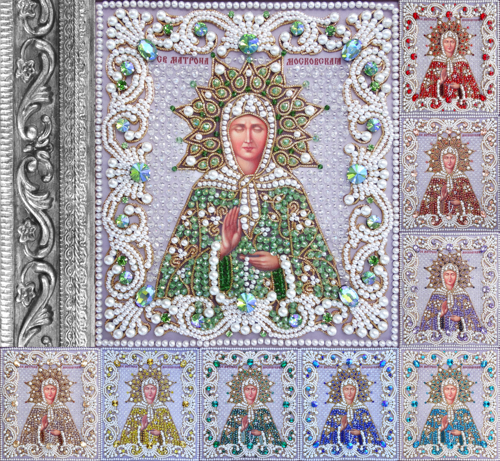 Принт-ЖС7 Ткань с нанесенной авторской схемой Матрона Московская (Жемчужная серия) +инструкция