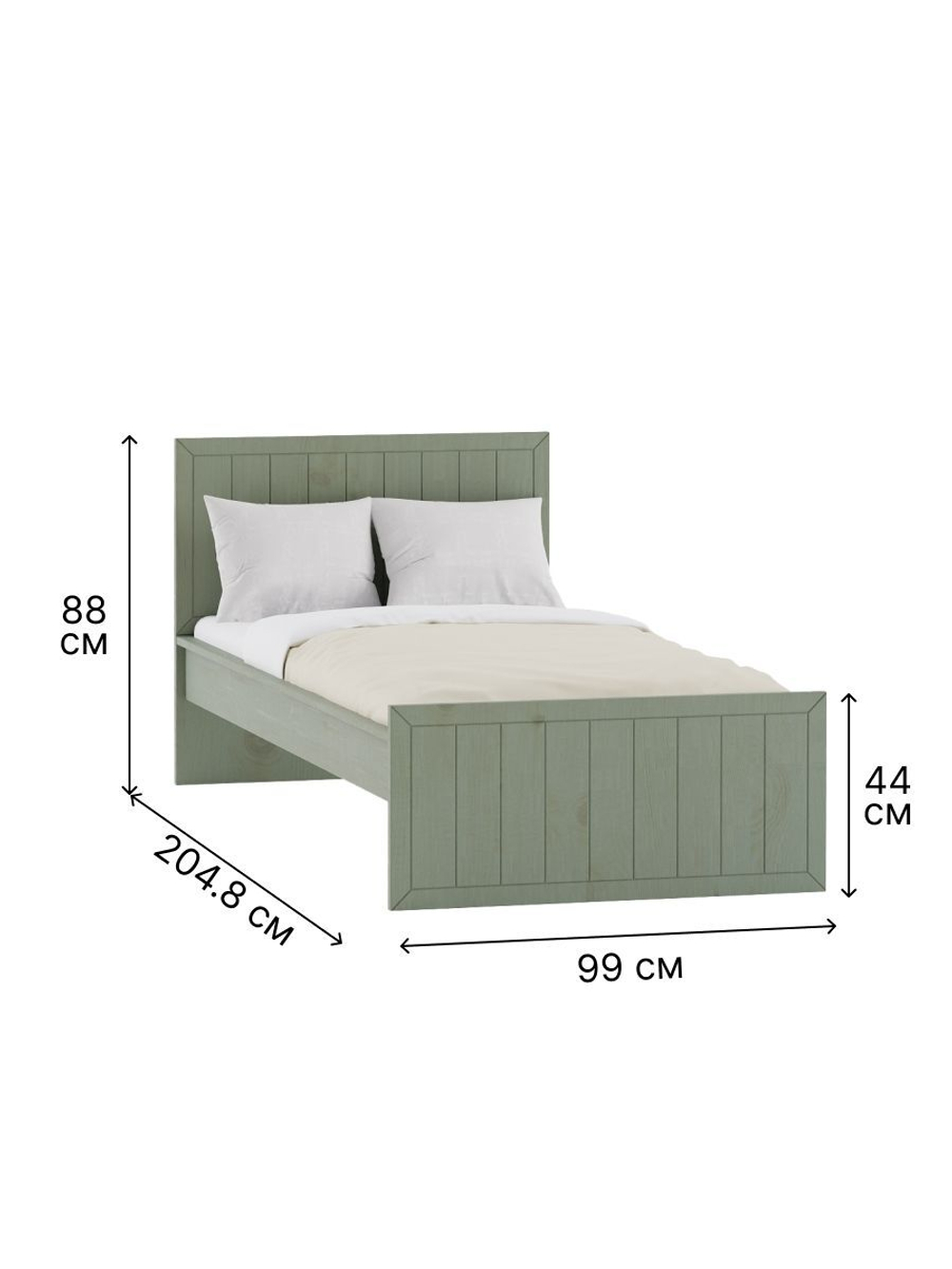 Кровать односпальная Карлос, деревянная