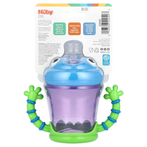 Nuby, iMonster Grip N 'Sip Cup, от 4 месяцев, 210 мл (7 унций)