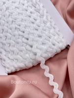 Тесьма декоративная волнистая "Вьюнчик зиг-заг" белая