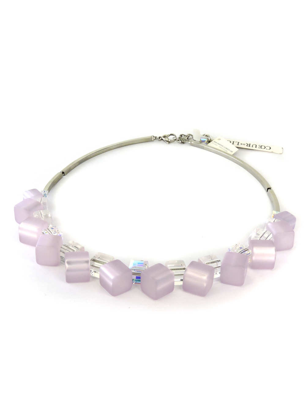 4738/10-0829 Coeur de Lion колье Lilac из лилового поляриса и хрустальных кристаллов Сваровски.