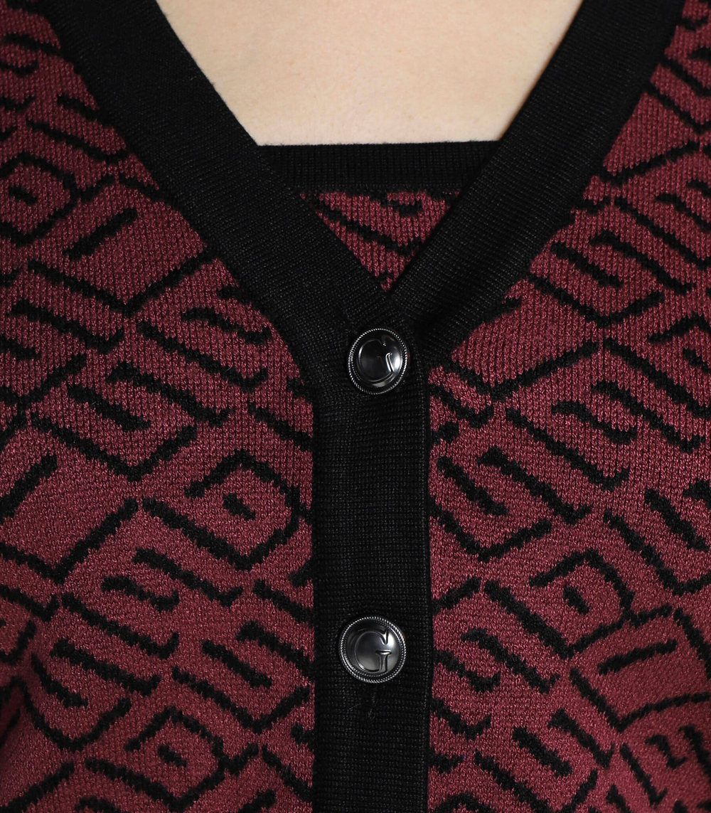 кардиган jacquard GUESS - бордовый(W2BR55 Z2YK2)