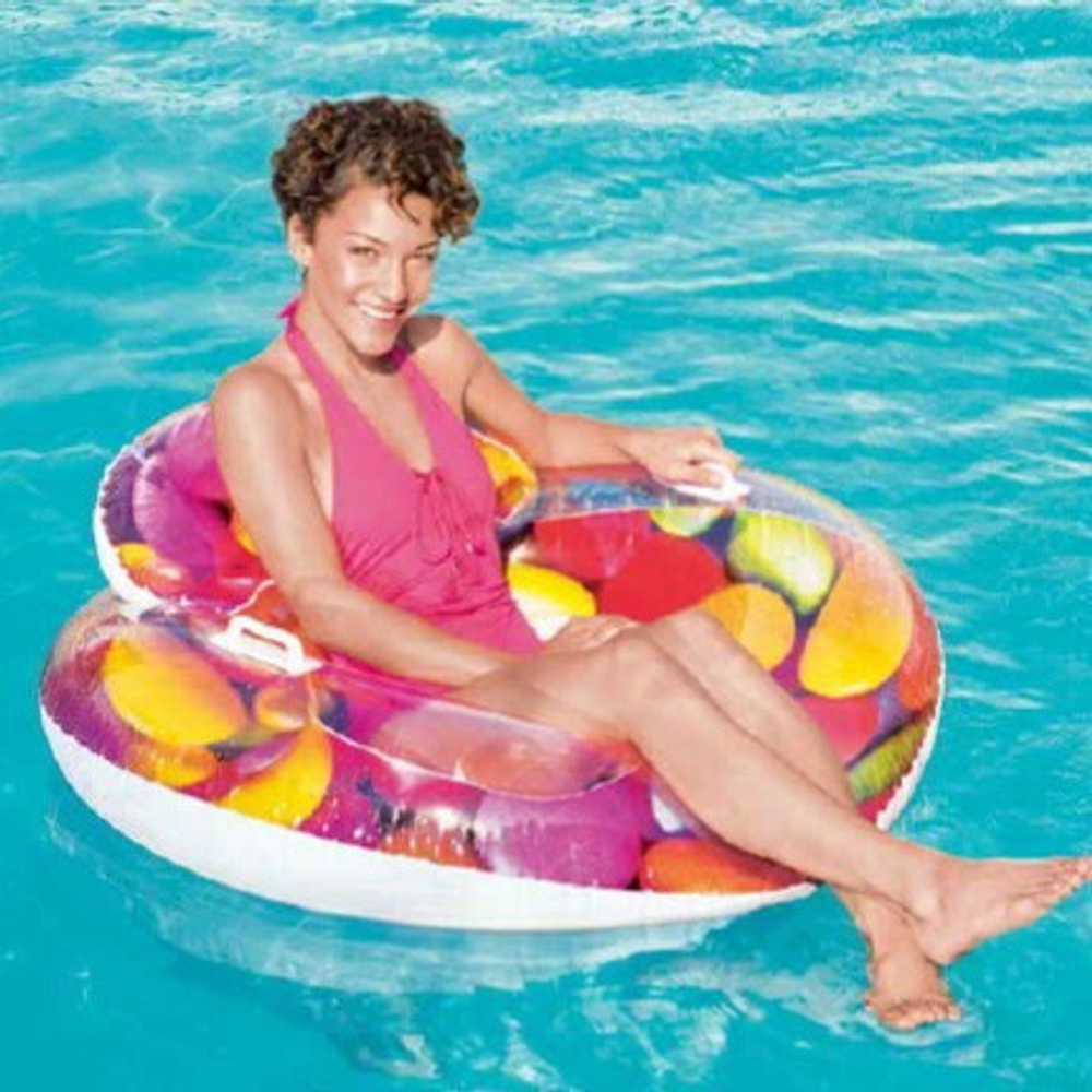 Круг плавательный с ручками Конфеты, 118х117 см, до 90 кг, 43186 Bestway