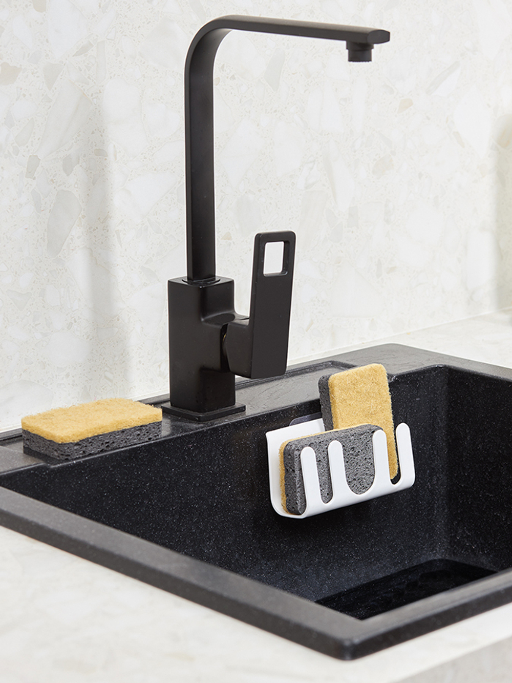 Набор губок для посуды из целлюлозы и кокосового волокна eco sponge, черные, 6 шт.