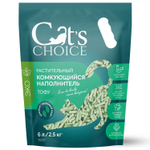 Cat's choice растительный комкующийся наполнитель тофу Зеленый чай 6л