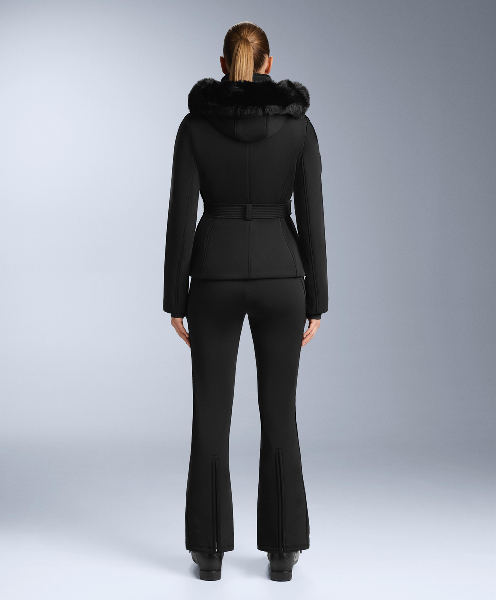 OYSHO Водонепроницаемые эластичные брюки-клеш SKI, черный