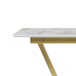 Стол стеклянный Woodville Бугун белый, золото