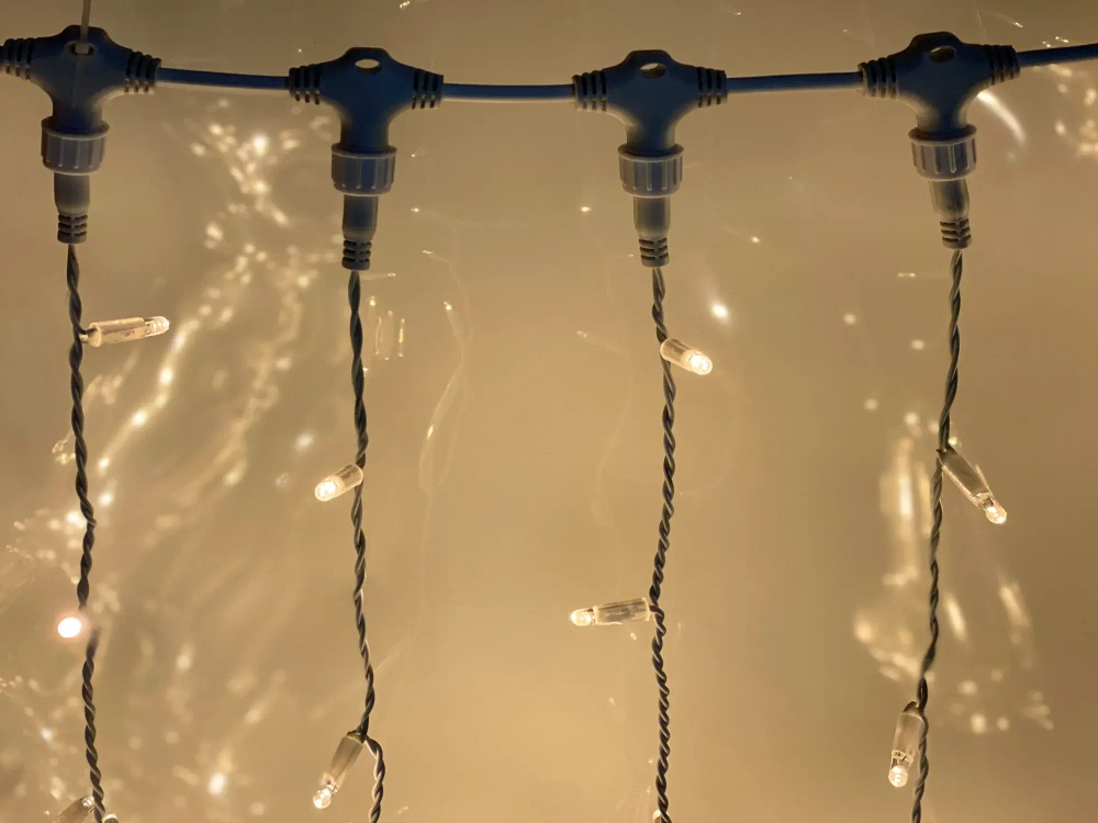 Светодиодный занавес 1500 теплых белых LED ламп, 2*9 м., статика, белый провод ПВХ, Teamprof (TPF-C2*9-CW/WW)