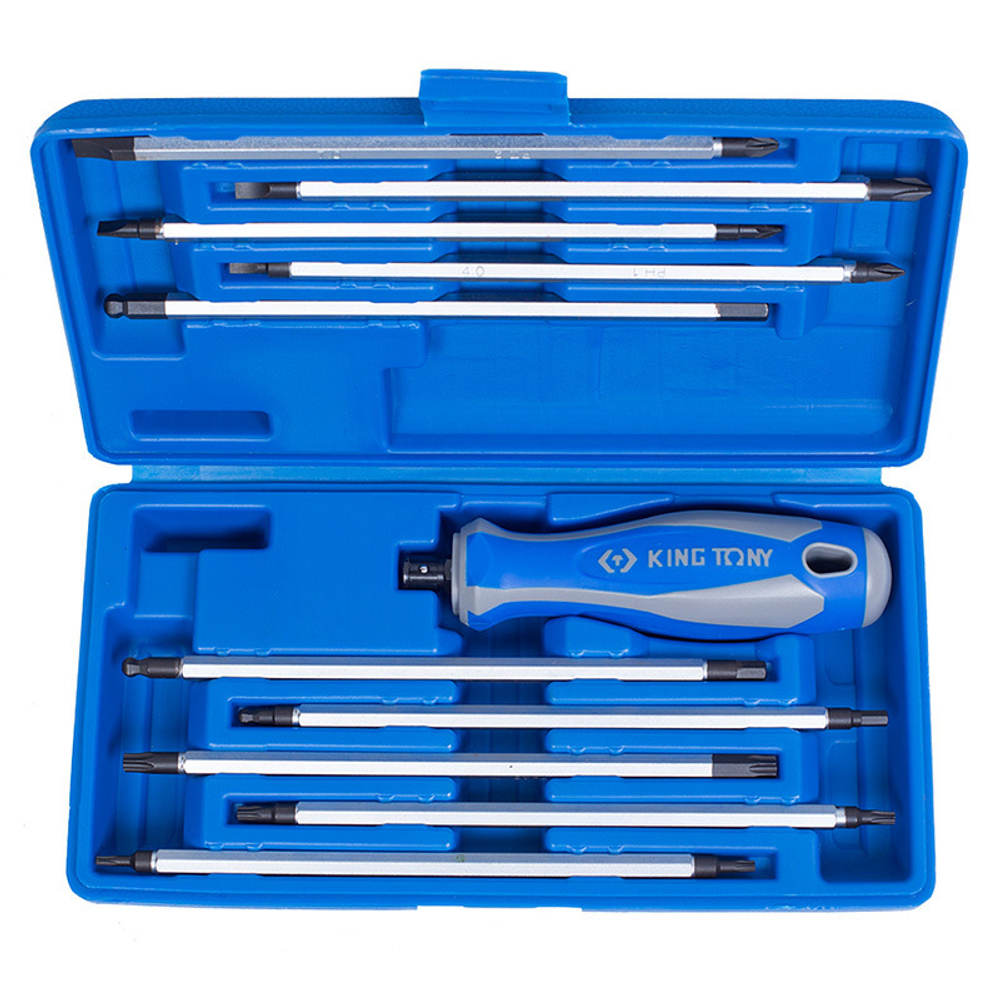 KING TONY (32518MR01) Набор отвертка с битами, 11 предметов