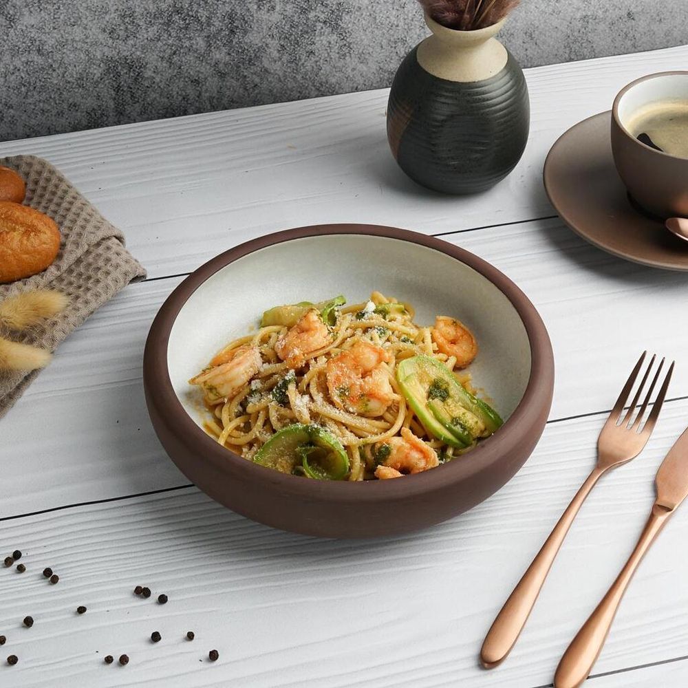 Салатник 800 мл d 21,5 cм h5,6 cм White Matt New Brown Taiga P.L. [3]