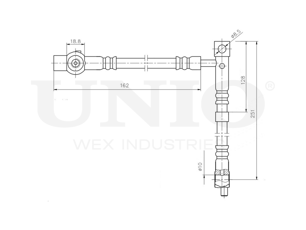 Шланг тормозной передний правый UNIO BRH-10074