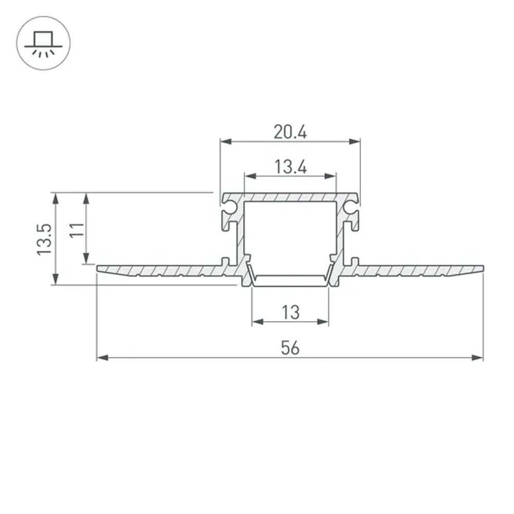 Профиль PDS-F-HIDE-3000 (Arlight, Алюминий) 045497