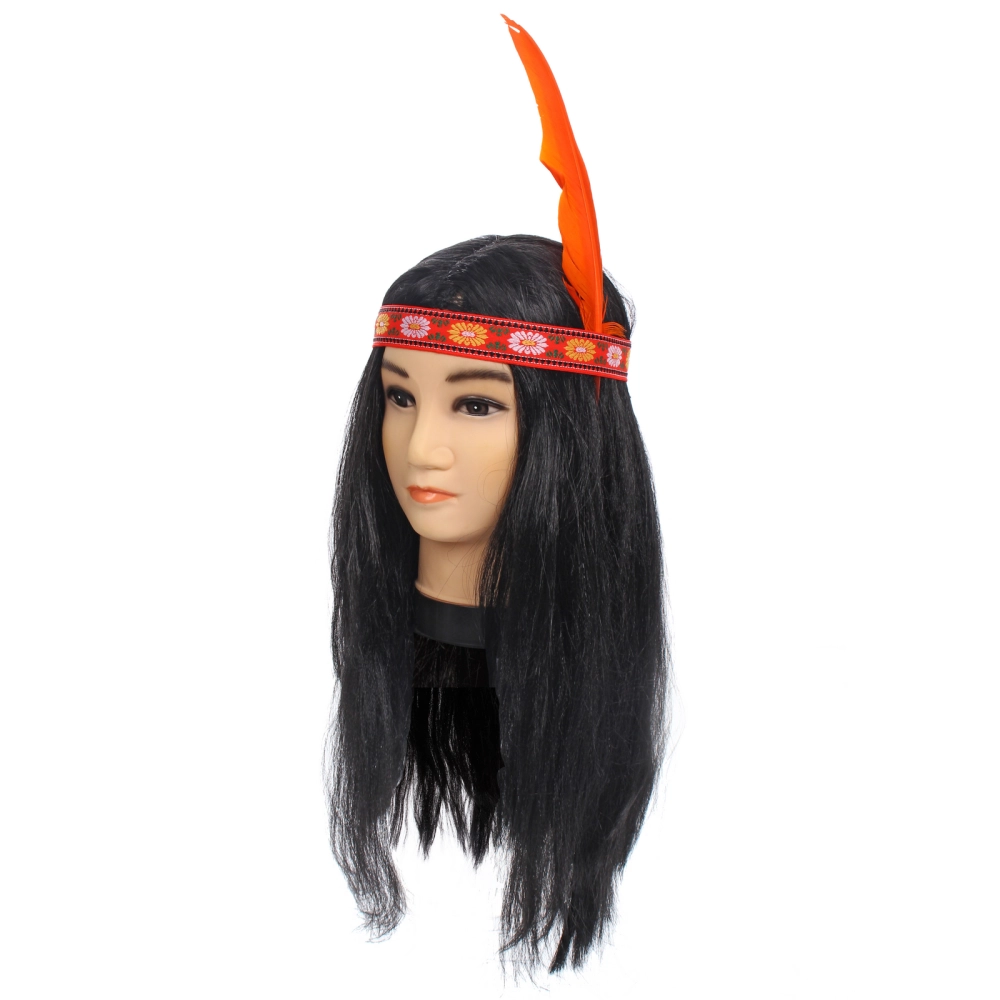Парик карнавальный «Племя Индусов», Черный
