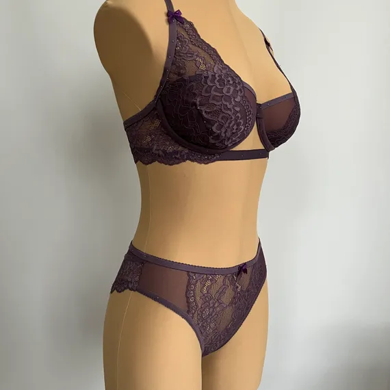 Кружево эластичное фиолетовое темное 20 см, Китай