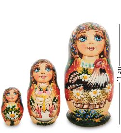 Народные промыслы МР-16/ 3-A Матрешка 3м «Мария с курицей»