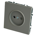 Розетка 1-местная с защитной шторкой (механизм), STEKKER, б/з, 250В, 16А, серия Эмили, RST16-5109-10, платиново-серый, soft touch 49954