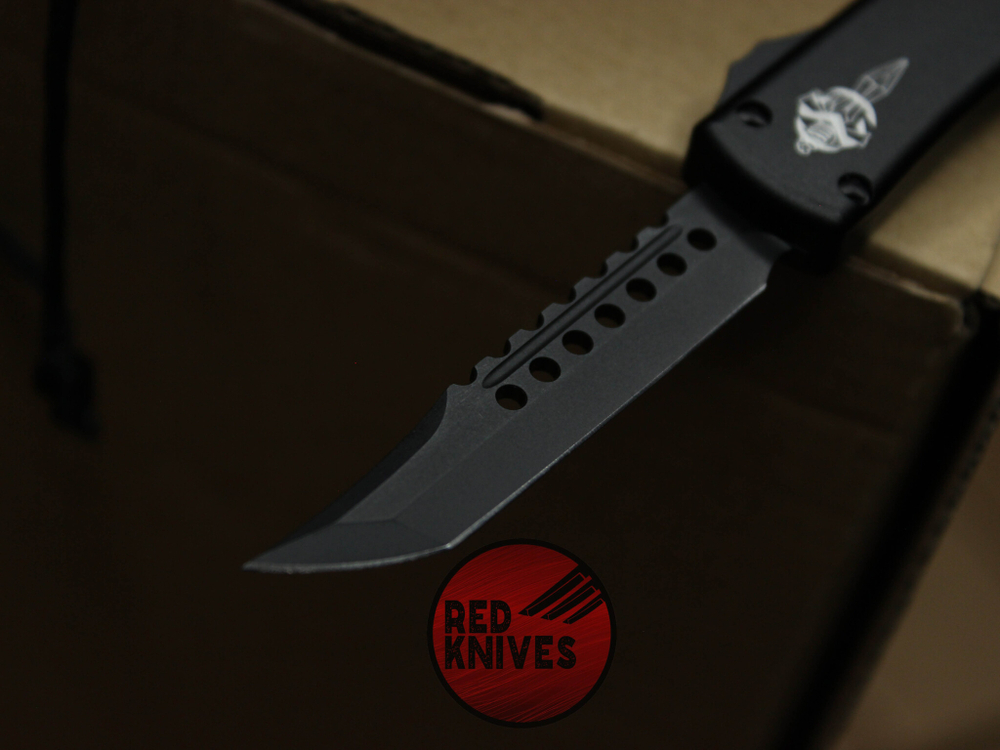 Нож Microtech UTX-70 A+++ HELLHOUND H/E - черный, лого Marfione