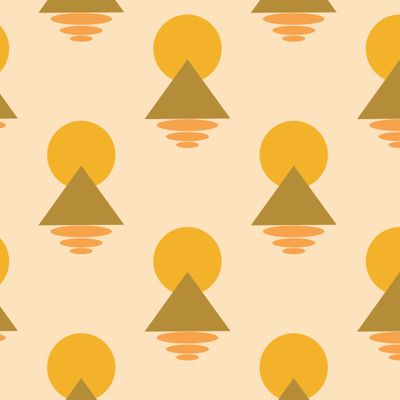 Абстрактный принт, пирамида в пустыне на солнце