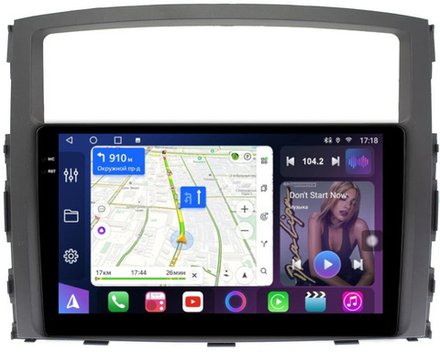 Магнитола Mitsubishi Pajero 4 2006-2022 - FarCar 1009M монитор 9.5" QLED на Android 14, TS18, CarPlay, 4G SIM-слот