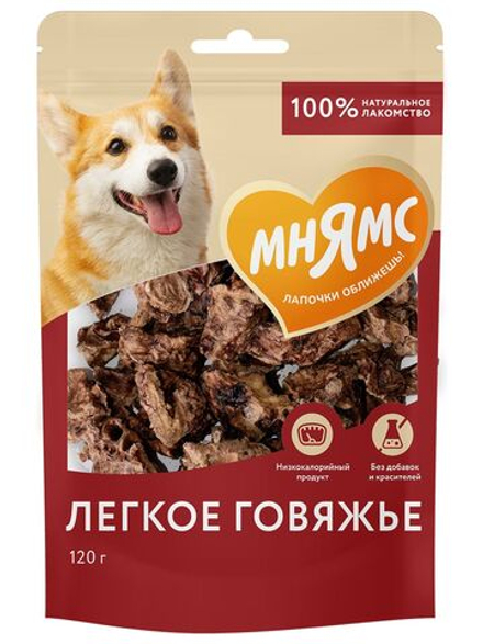 Лакомство Мнямс На каждый день для собак Легкое говяжье 120 г