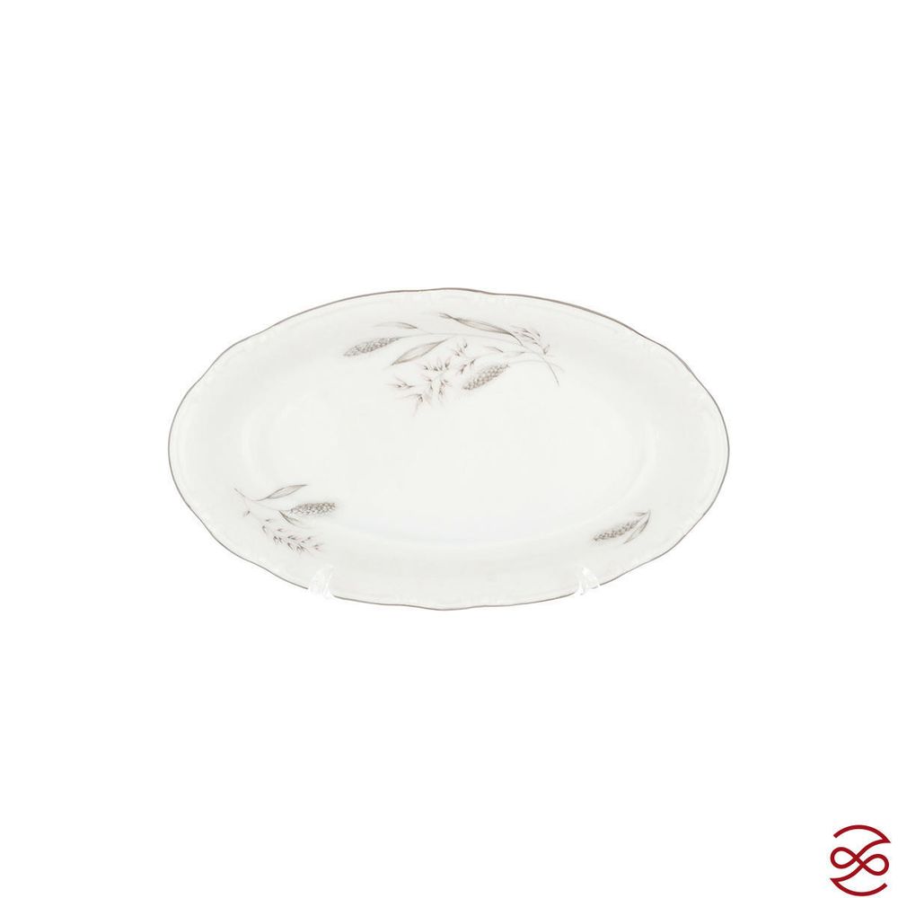 Блюдо овальное Thun Констанция Серебряные колосья 21 см