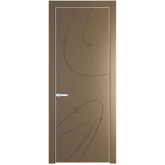 Межкомнатная дверь эмаль Profil Doors 5PA перламутр золото глухая профиль белый матовый