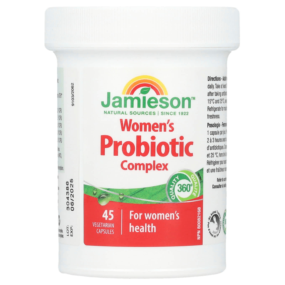 Jamieson Vitamins, Комплекс пробиотиков для женщин, 7 млрд, 45 вегетарианских капсул