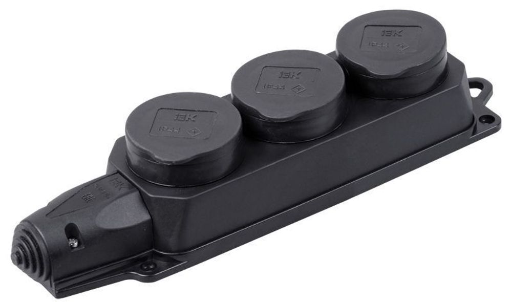 Колодка удлинителя 3-м IP44 Омега РБ33-1-0м с защ. крышкой каучук IEK PKR61-016-2-K02 Колодка удлинителя 3-м IP44 Омега РБ33-1-0м с защ. крышкой каучук IEK PKR61-016-2-K02