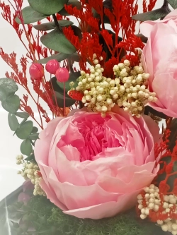 натуральные пионы в стекле